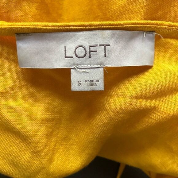 LOFT DRESS Yellow Eyelet Wrap Dress Size S - Picture 4 of 5